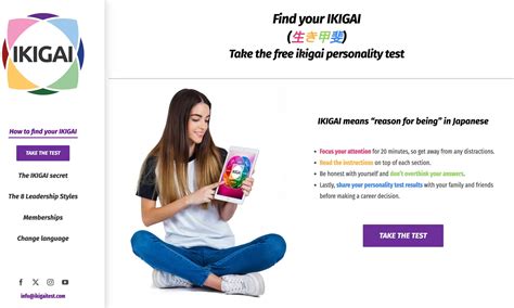 Free IKIGAI personality test online • Find your true purpose today!.